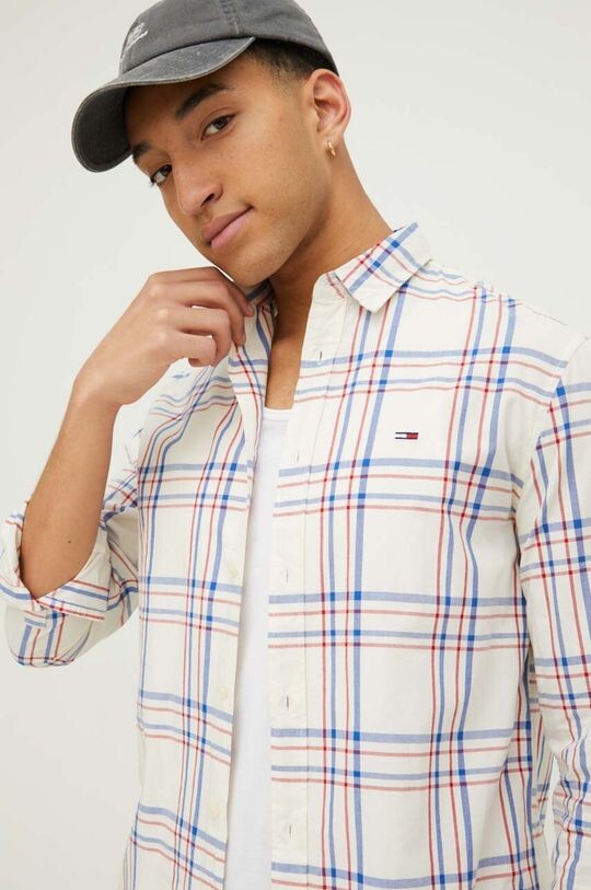 

Хлопчатобумажную рубашку Tommy Jeans, бежевый