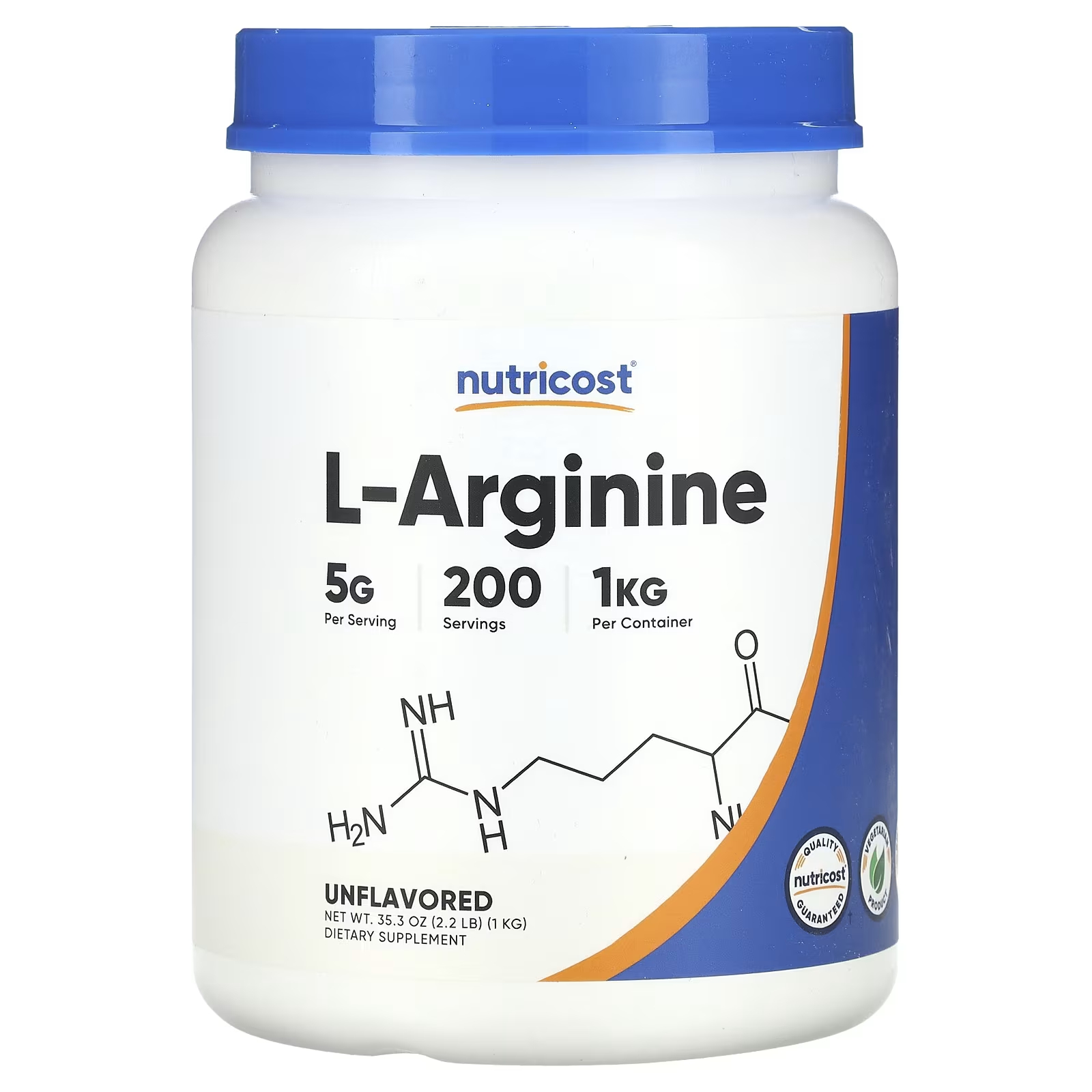 L-аргинин Nutricost, 1 кг