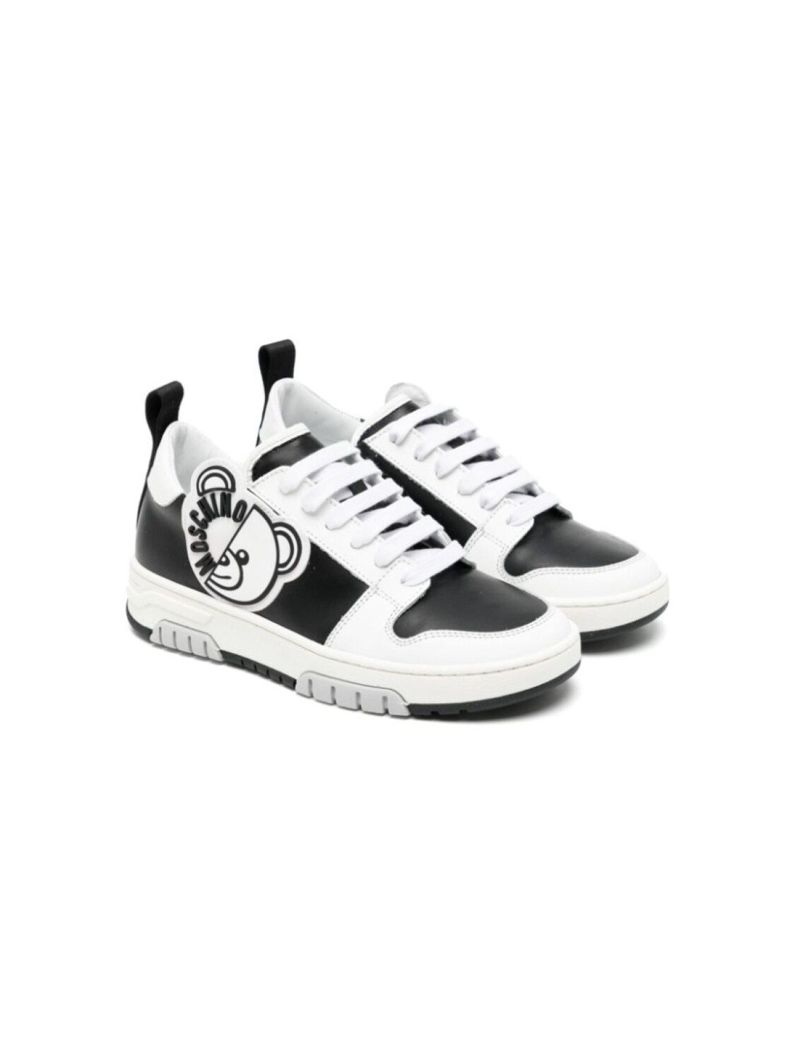 

Moschino Kids Teddy Bear two-tone sneakers, черный
