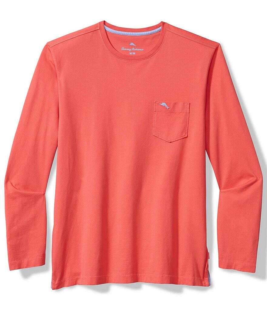 

Футболка Tommy Bahama Big & Tall с круглым вырезом и длинными рукавами Bali Skyline, розовый