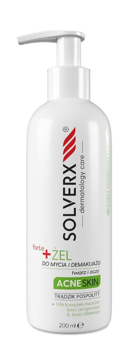 цена Solverx Acne Skin Forte гель для лица, 200 ml