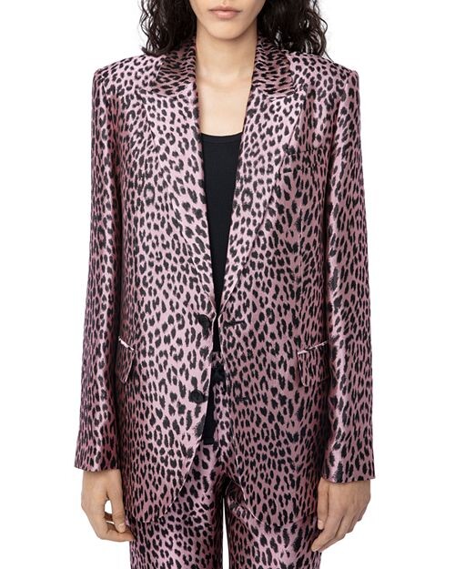 

Блейзер с леопардовым принтом Zadig & Voltaire, цвет Pink