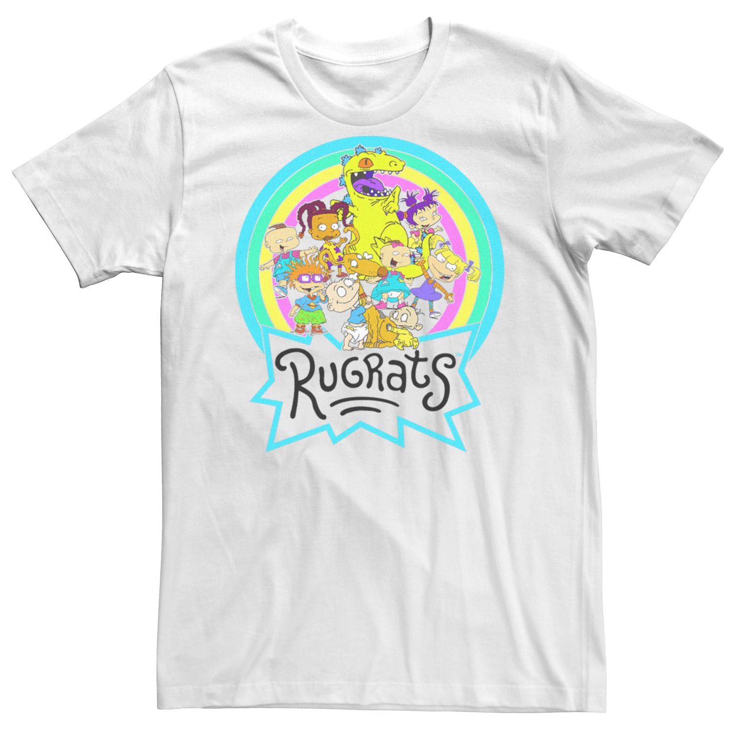 Мужская футболка Rugrats с неоновым кругом и радужной группой Licensed Character чехол mypads девушка с неоновым кругом женский для doogee v11 задняя панель накладка бампер
