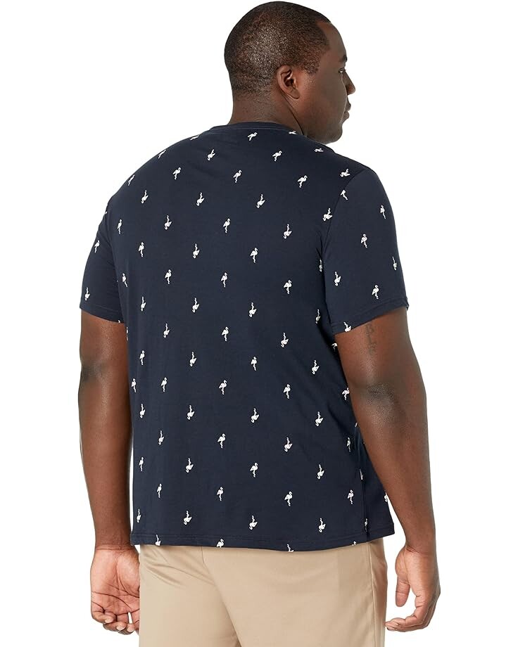 

Футболка Johnny Bigg Big & Tall Flamingo Print Crew Tee, темно-синий