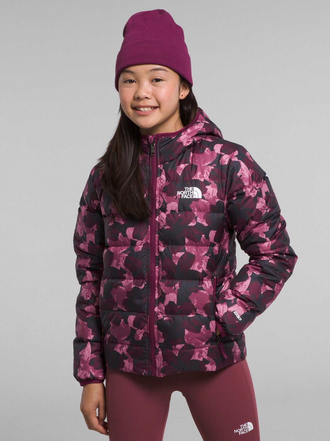 

Двусторонний пуховик с капюшоном North - для девочек The North Face, красный