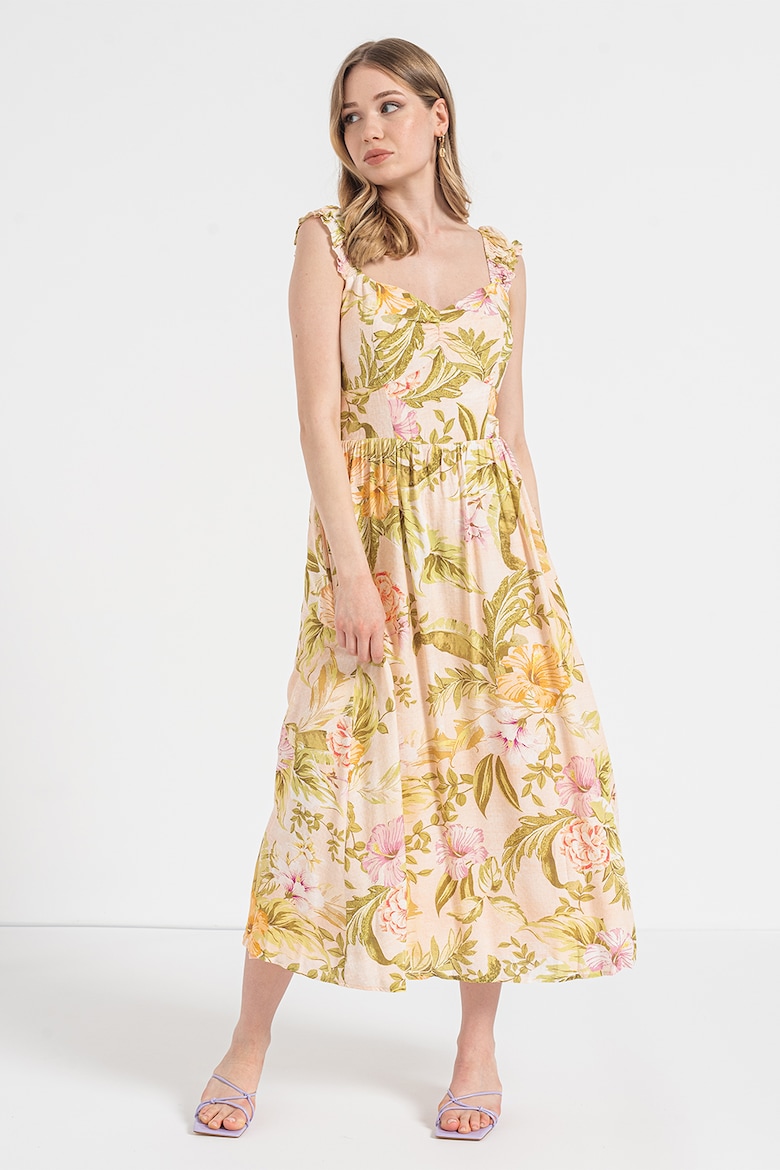 Вырезанное платье с цветочным узором Guess, мультиколор