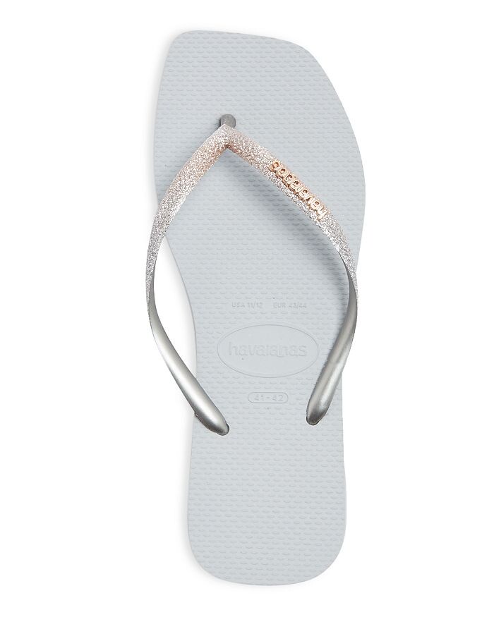 

Женские узкие блестящие шлепанцы с квадратным носком без шнуровки havaianas
