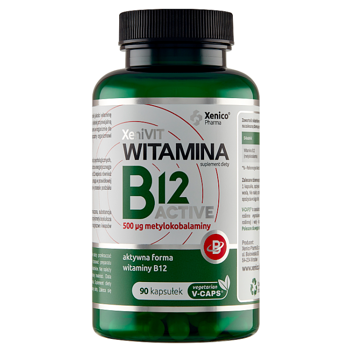 Метилированный витамин B12 Xenico Witamina B12 Active Methylocobalamin 500 mcg, 90 шт