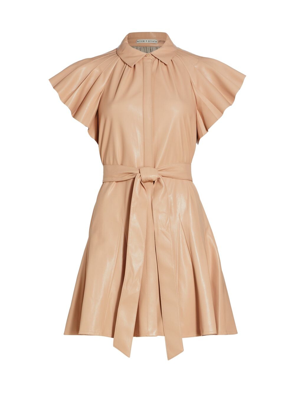 

Мини-платье McKell из искусственной кожи с поясом Alice + Olivia