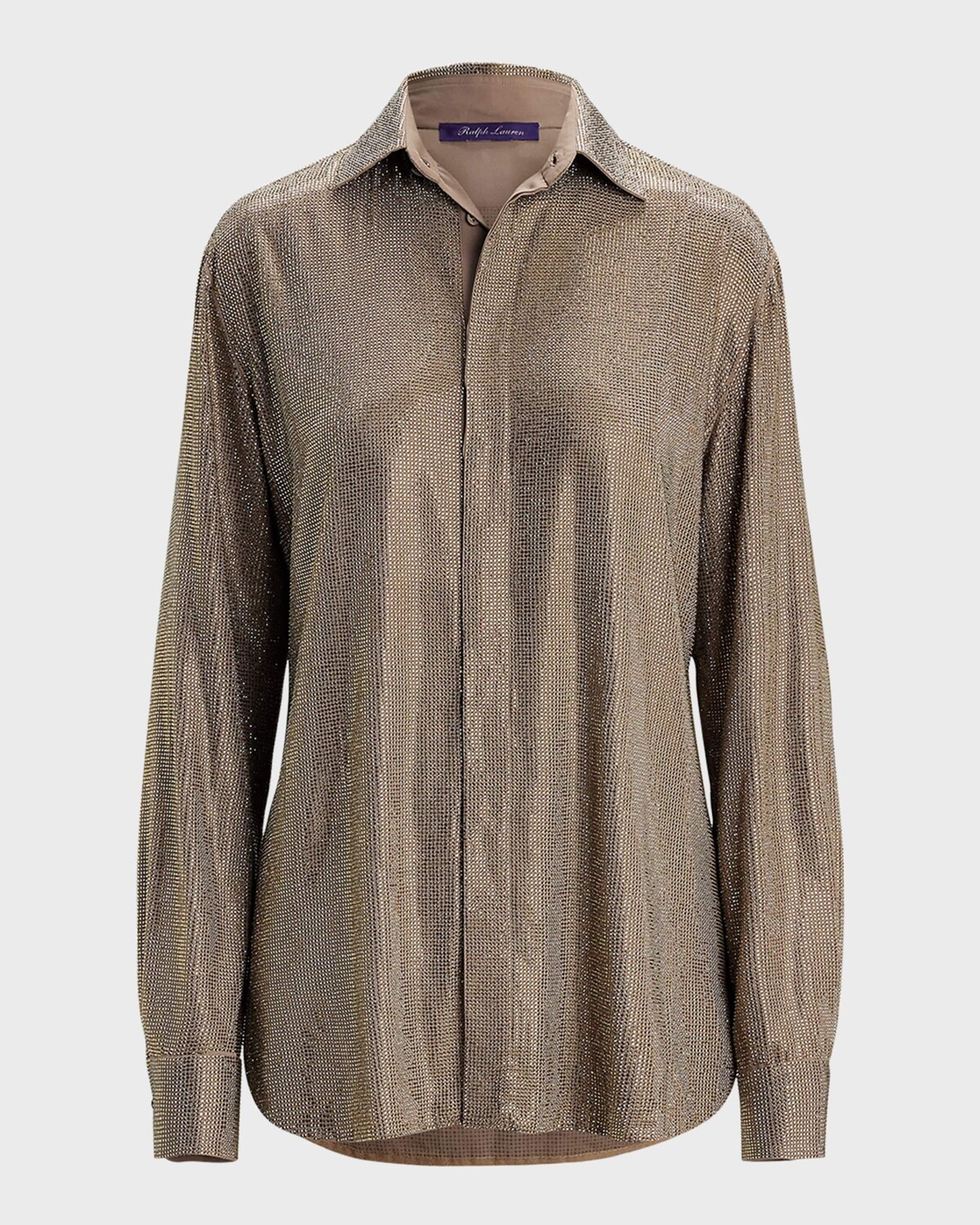 

Рубашка свободного кроя с украшением Adrien Ralph Lauren Collection, цвет Taupe