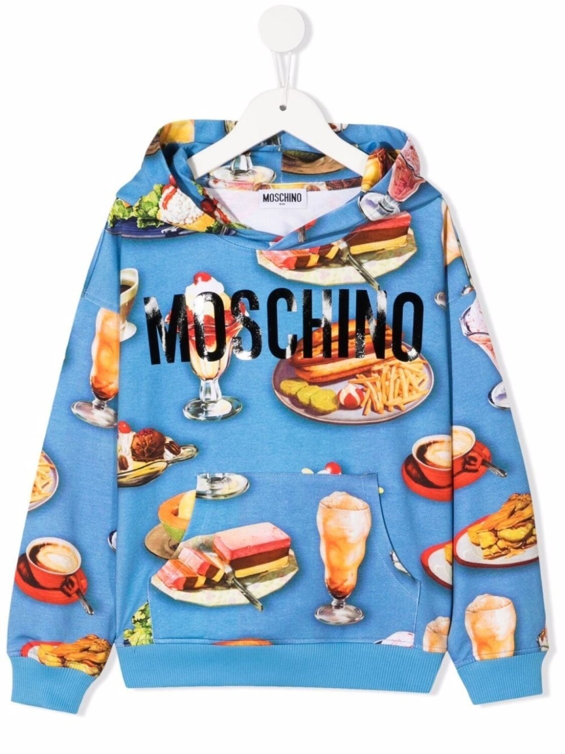 

Худи свободного кроя с логотипом Moschino Kids, синий