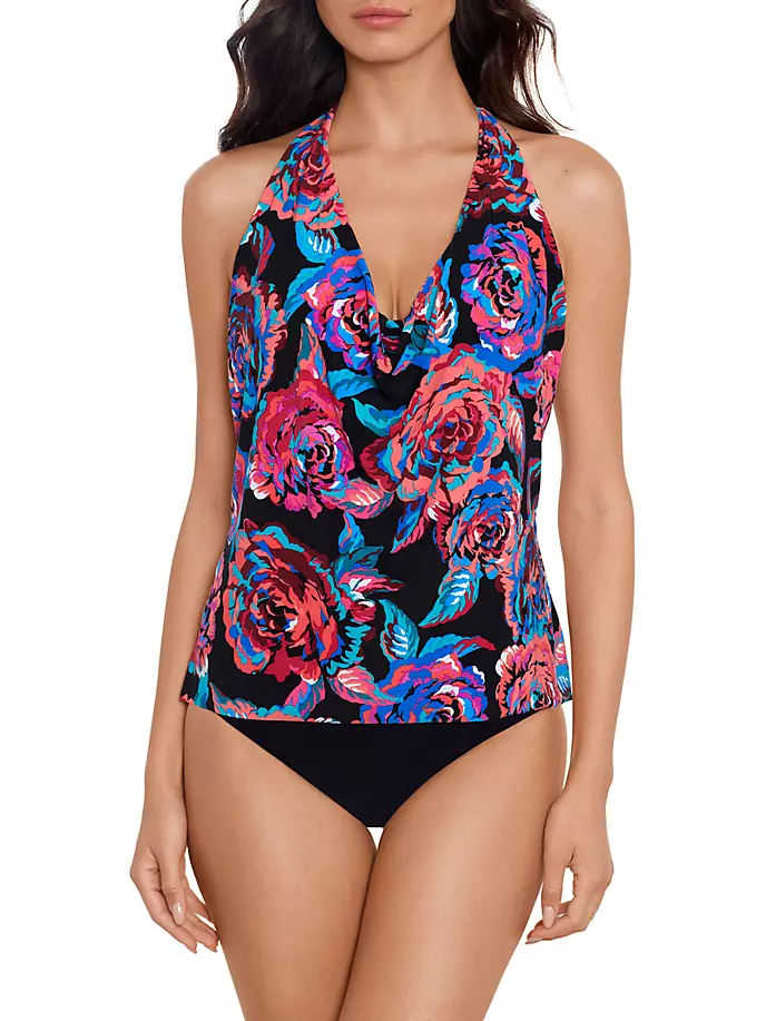 

Топ Sonic Blooms Sophie Tankini Magicsuit Swim, Plus Size, черный