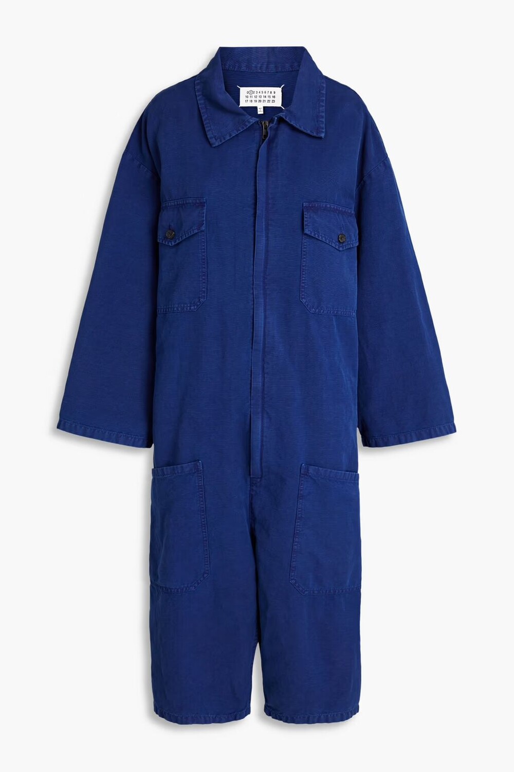 

Укороченный комбинезон из хлопка и льна Maison Margiela, королевский синий
