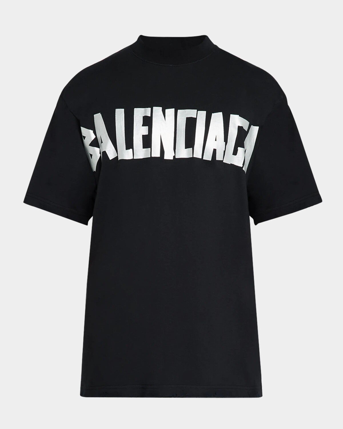 

Мужская потертая футболка с логотипом на ленте Balenciaga, цвет Noir Multi
