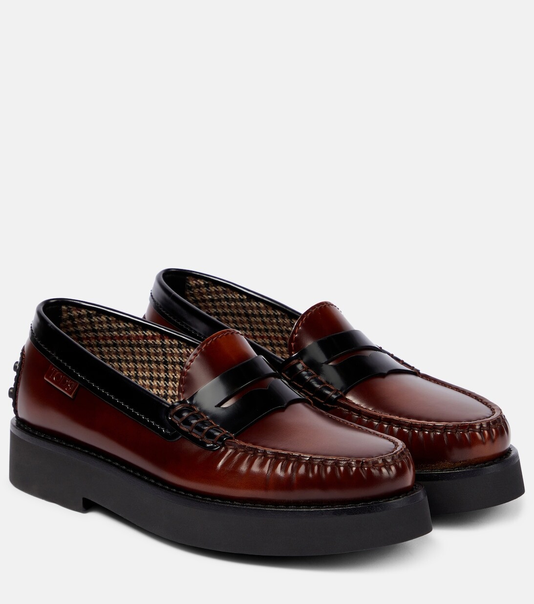 

Кожаные лоферы на платформе Tod's, красный