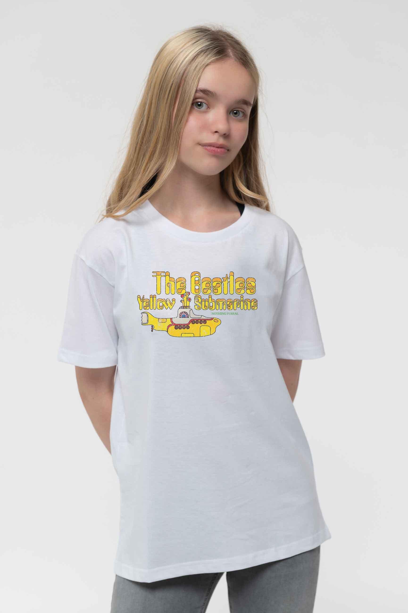 желтая шапка с изображением подводной лодки the beatles черный Желтая футболка с подводной лодкой Beatles, белый