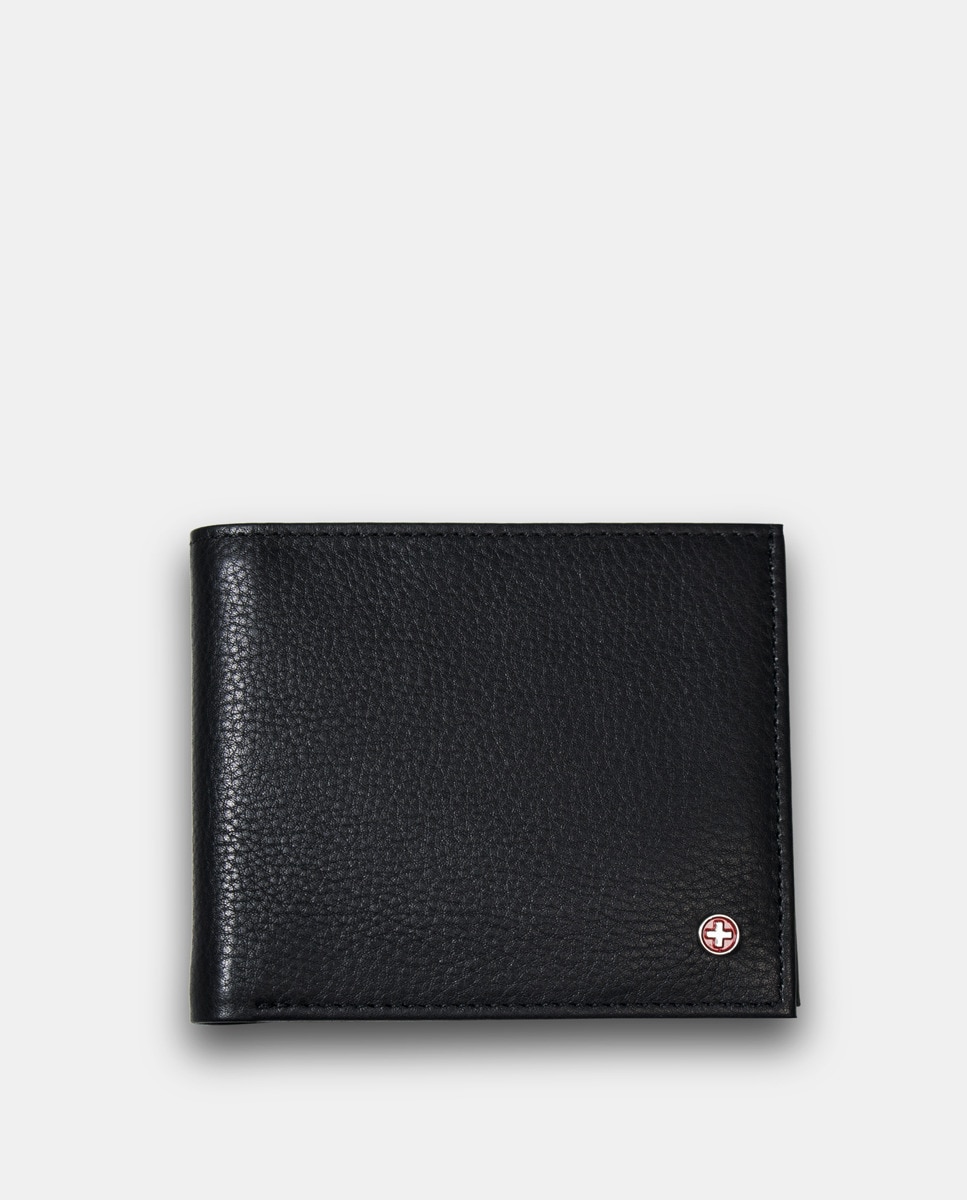 Мужской черный кожаный кошелек Swissbags с портмоне для монет Swissbags, черный rfid защита от кражи из углеродного волокна роскошный телефон кредитный смарт кошелек для bmw m x1 x2 x3 x4 x5 x6 x7 e46 f30