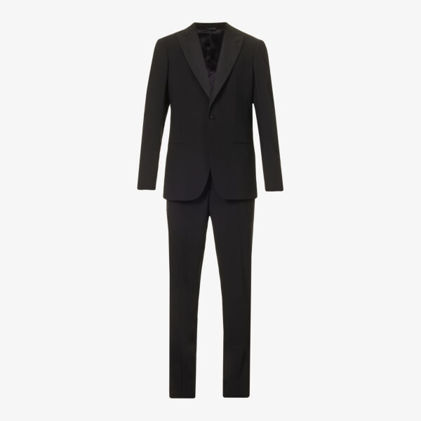 

Однобортный шерстяной костюм классического кроя Giorgio Armani, черный