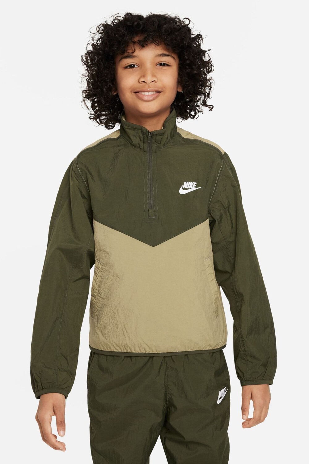 

Спортивный костюм из ткани с застежкой-молнией Nike, зеленый