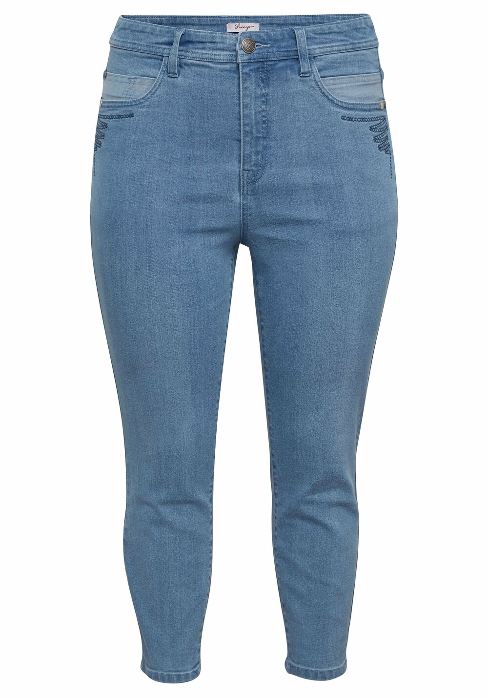 Узкие джинсы Sheego, светло-синий