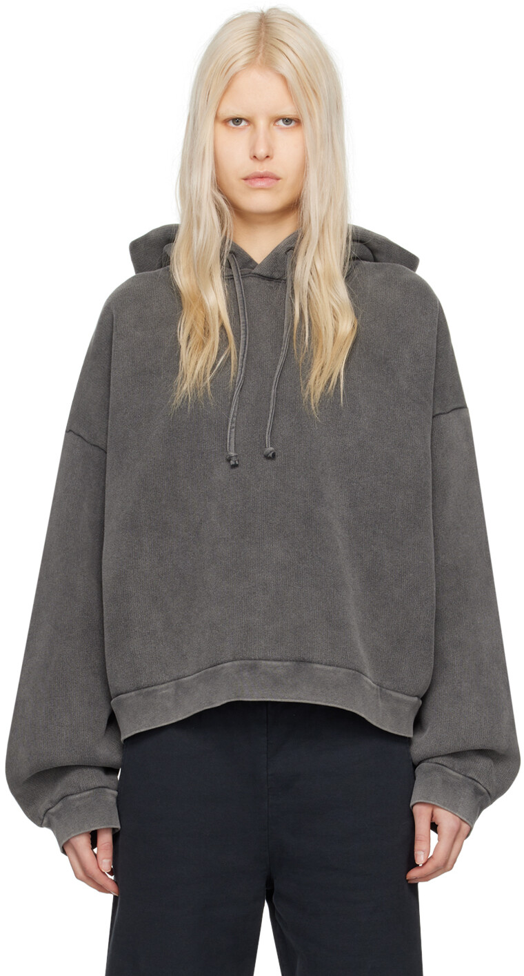 

Серый худи на кулиске Acne Studios, цвет Faded black