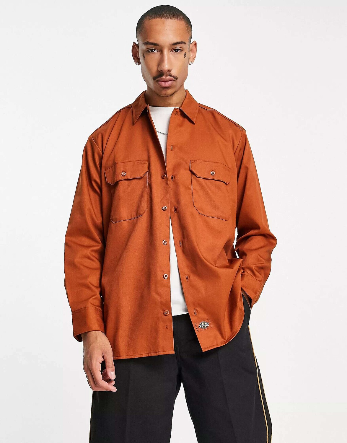 

Коричневая рубашка с короткими рукавами и длинными рукавами Dickies Work