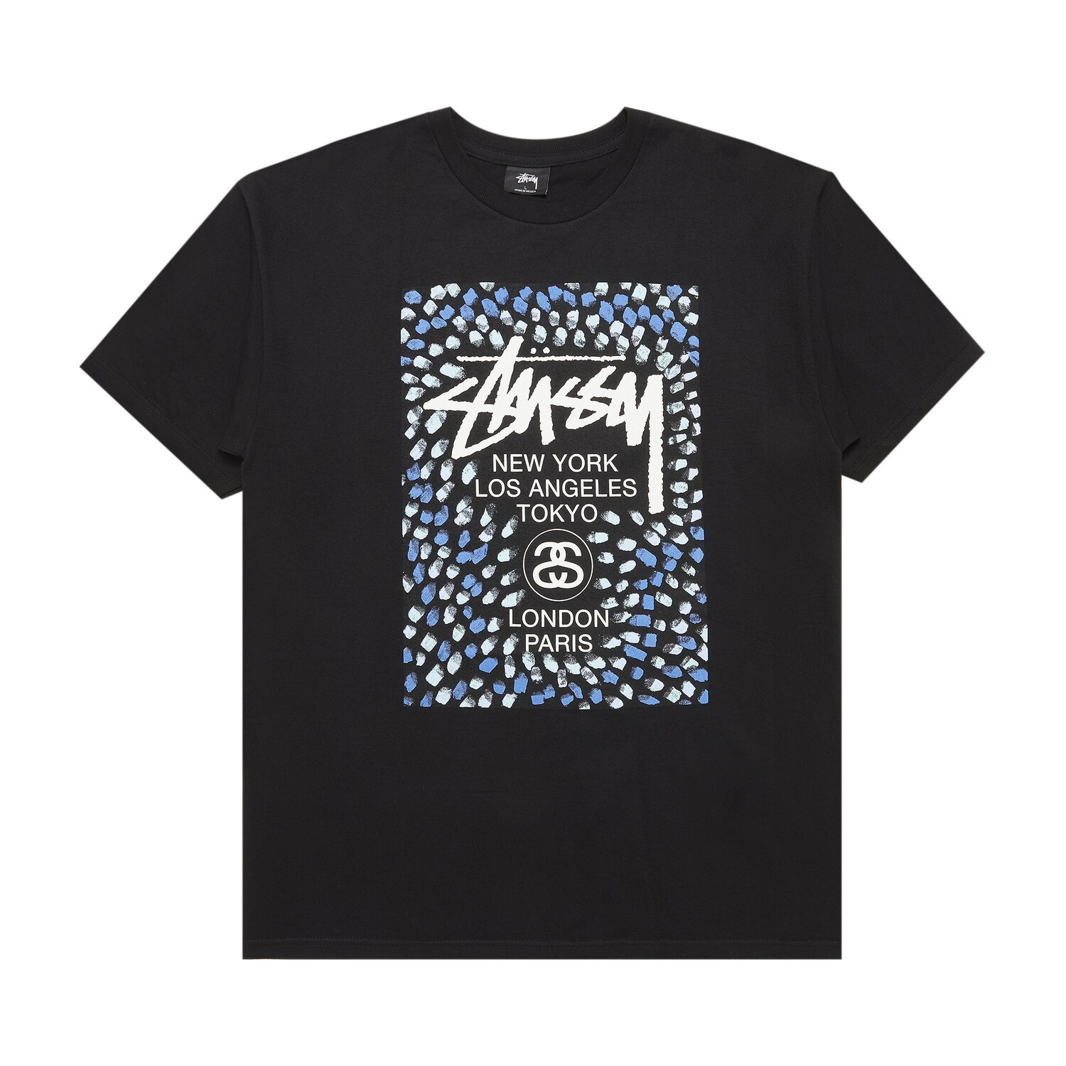 Футболка с краской Stussy World Tour, черная