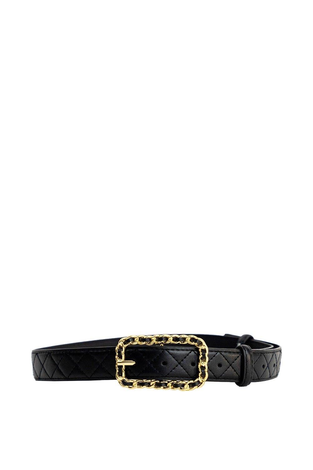 

Стеганый поясной и набедренный ремень с пряжкой-цепочкой My Accessories London, черный