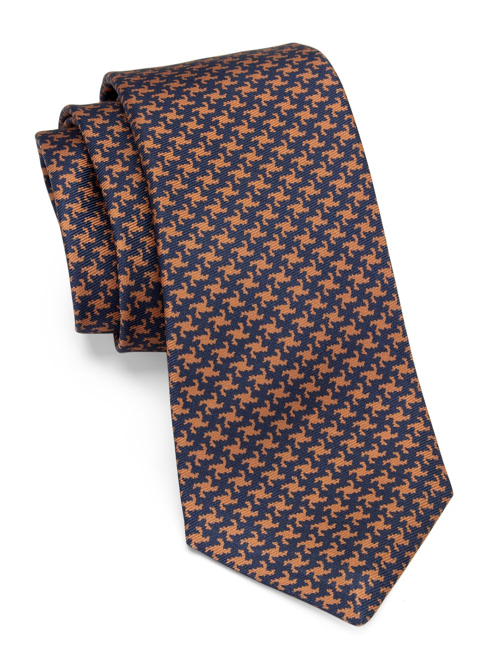 Шелковый галстук с вихревым узором Kiton, нави