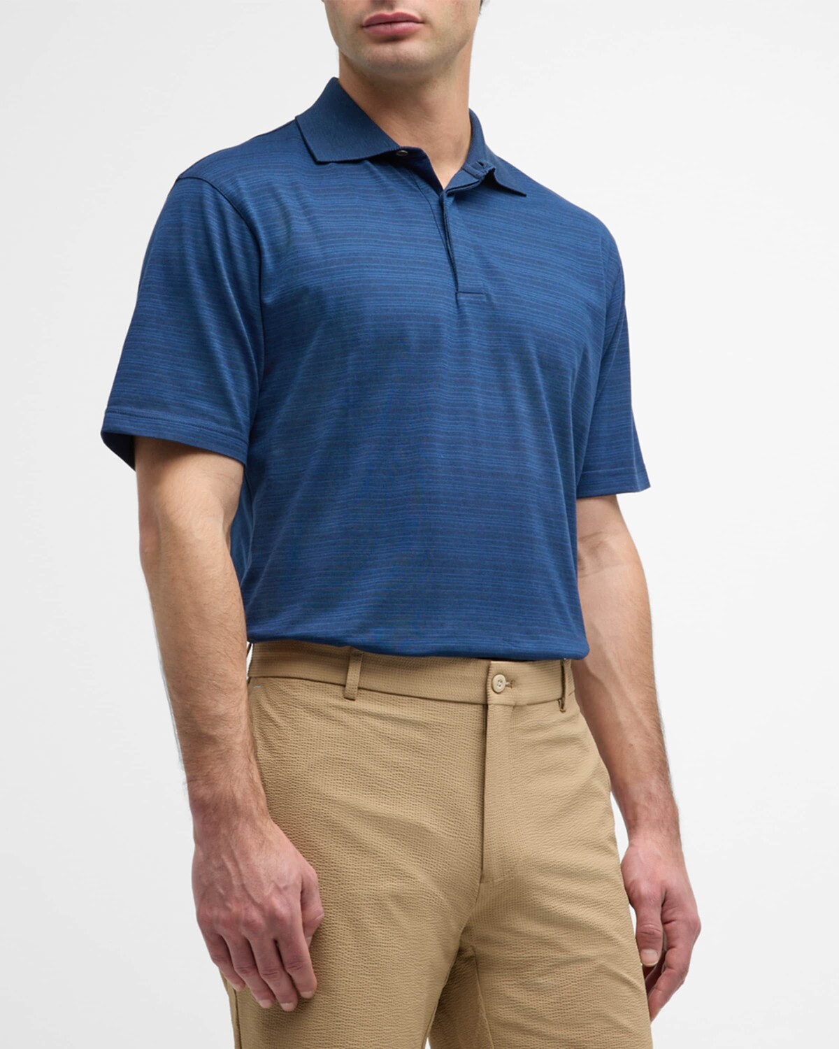 

Мужская рубашка поло в полоску пемброк Peter Millar, цвет Blue Pearl