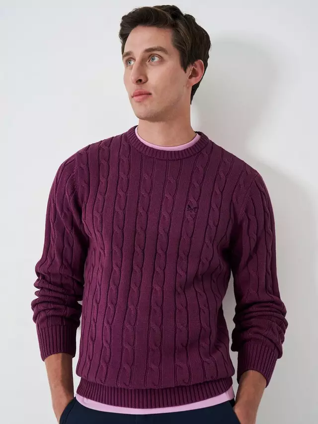 

Джемпер Crew Clothing Cable Knit Cotton, цвет light/purple