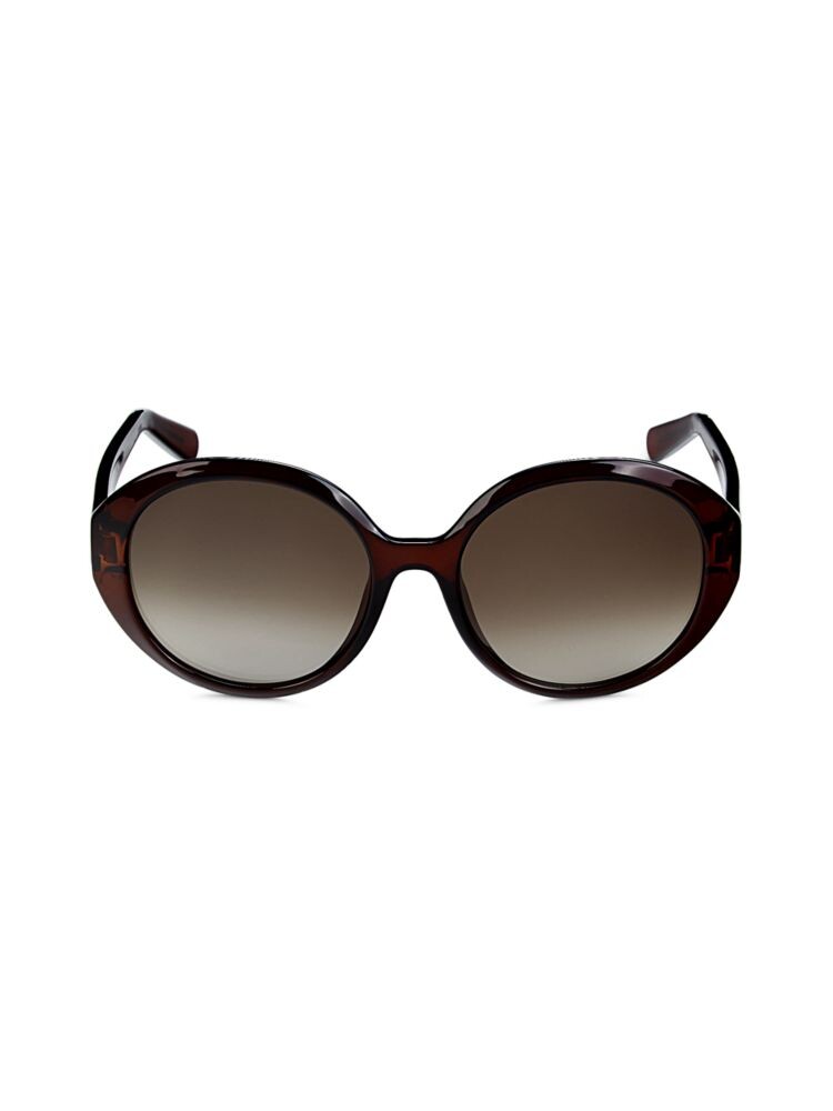 

Овальные солнцезащитные очки 57MM Ferragamo, цвет Crystal Brown