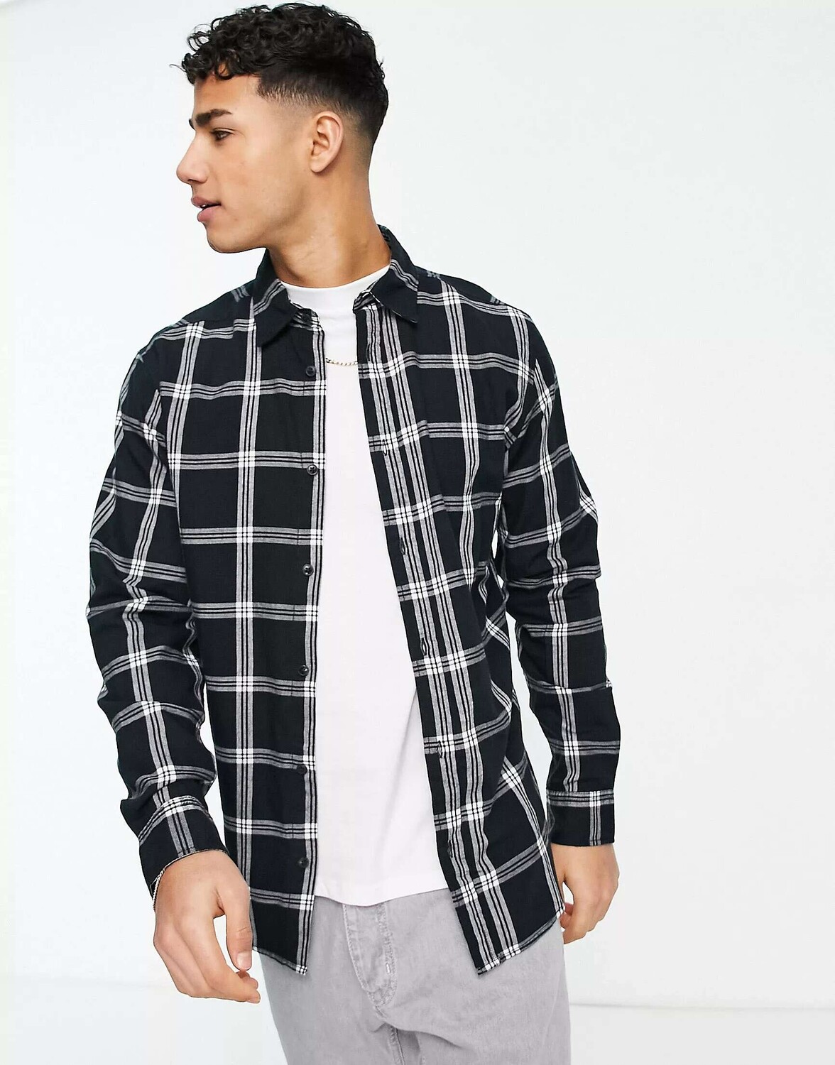 

Черная рубашка в клетку Jack & Jones Originals