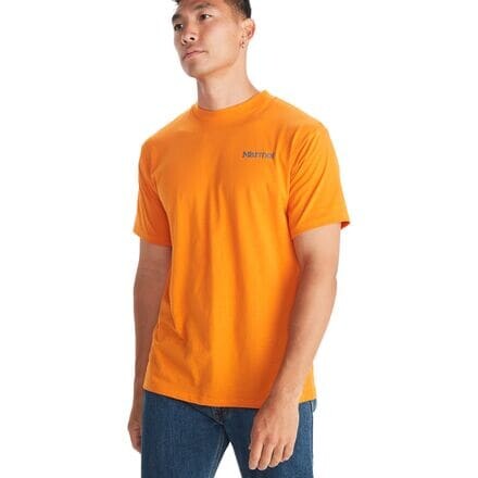 

Футболка в горошек мужская Marmot, цвет Orange Pepper, Оранжевый