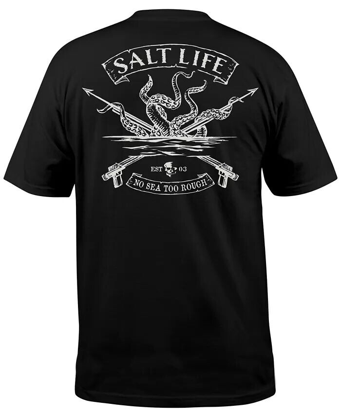 

Мужская футболка Octo Spears с короткими рукавами и рисунком Salt Life, черный