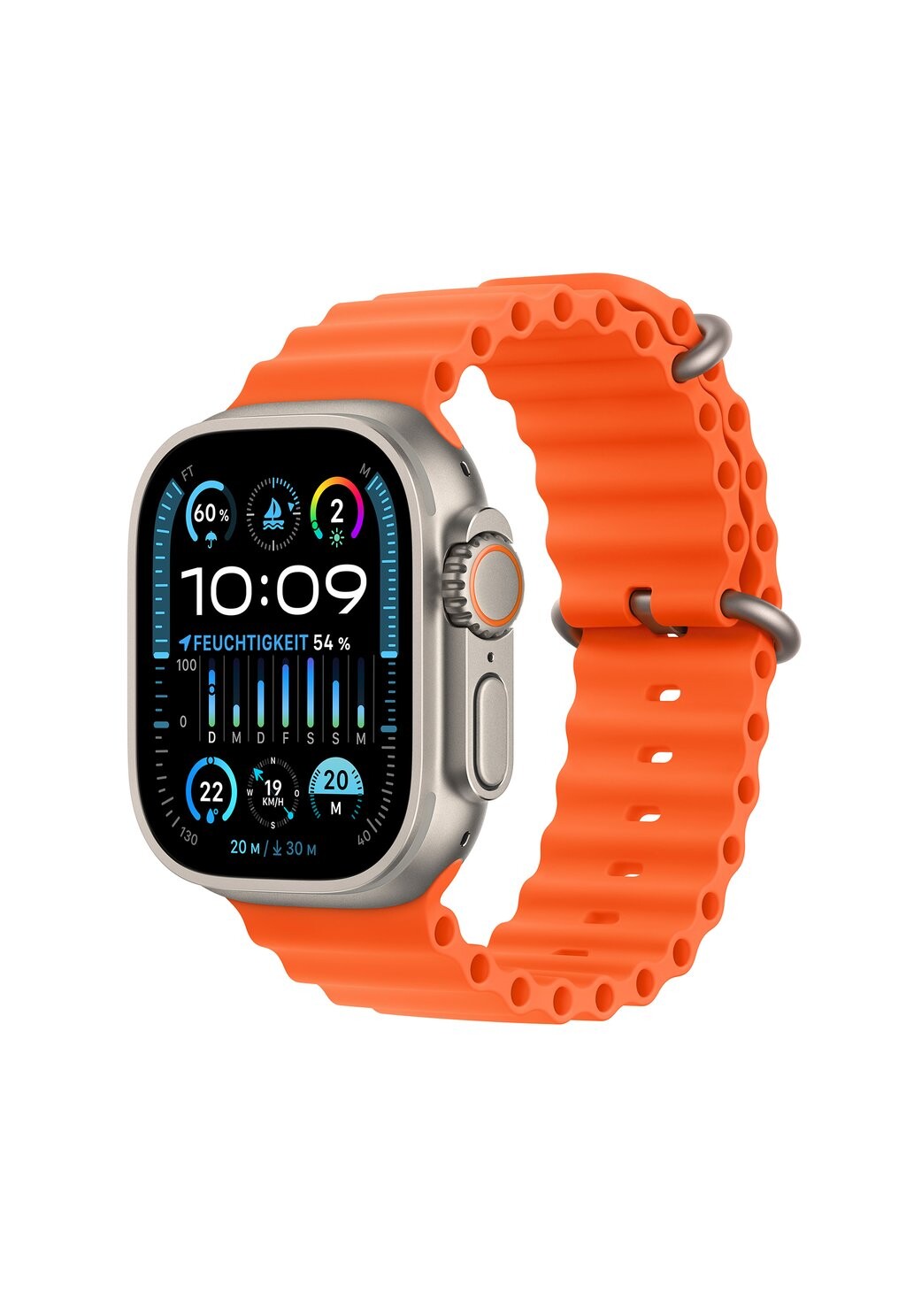 

Смарт-часы APPLE WATCH ULTRA 2 GPS + CELLULAR 49MM, цвет titanium case/orange ocean band