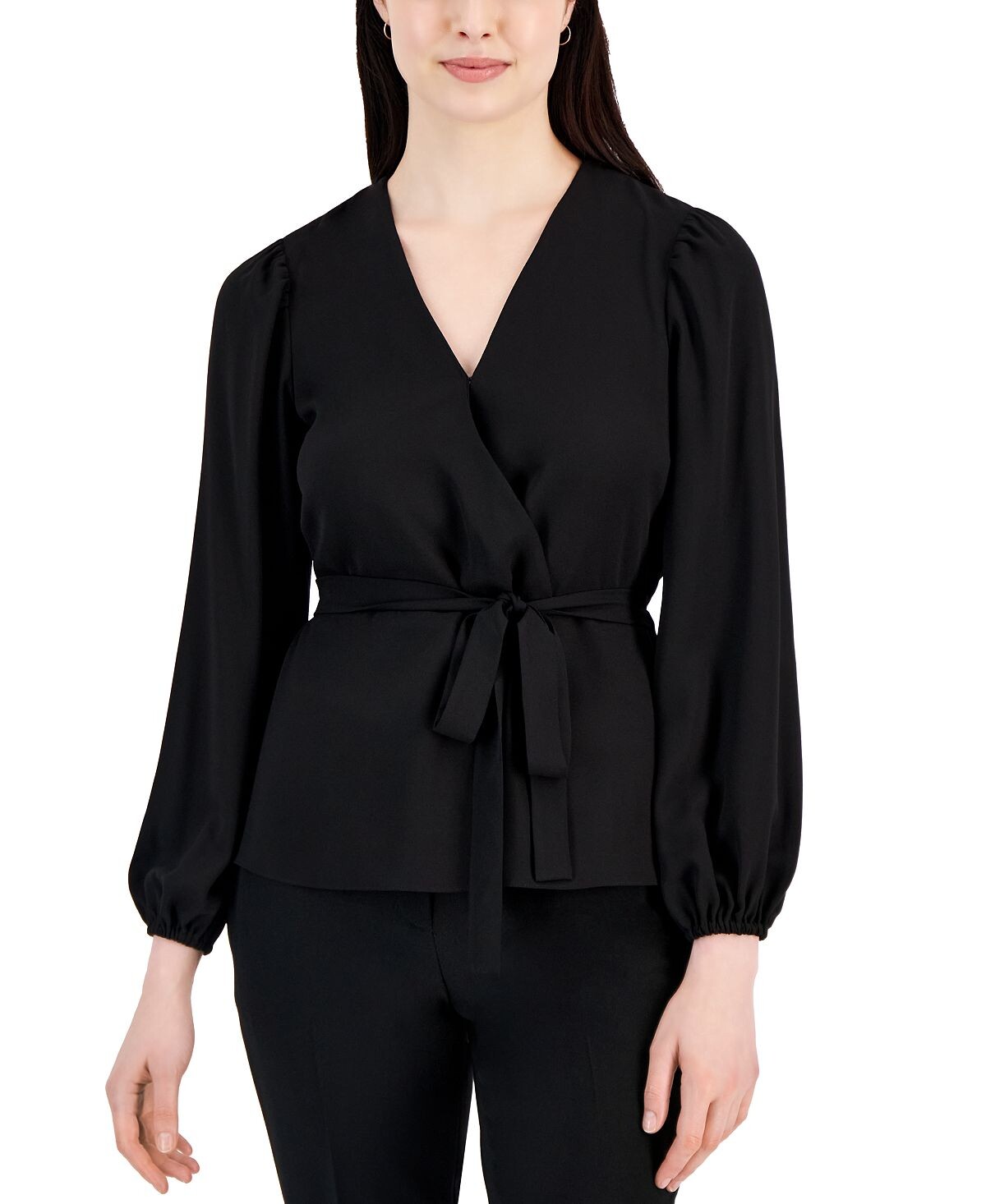 

Женская блузка с длинными рукавами и искусственным запахом Anne Klein