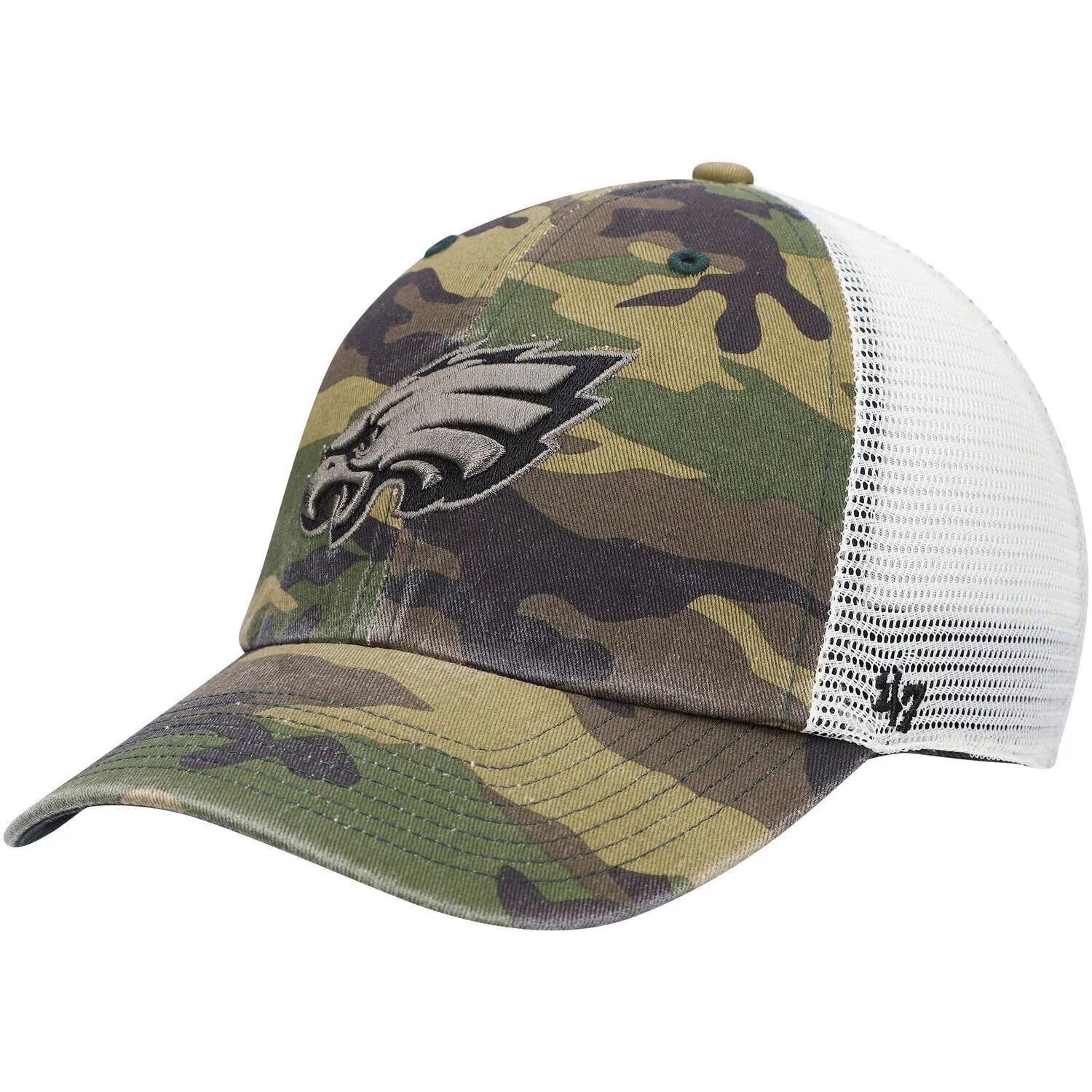

Мужская камуфляжная кепка '47 Philadelphia Eagles Branson Clean Up Trucker
