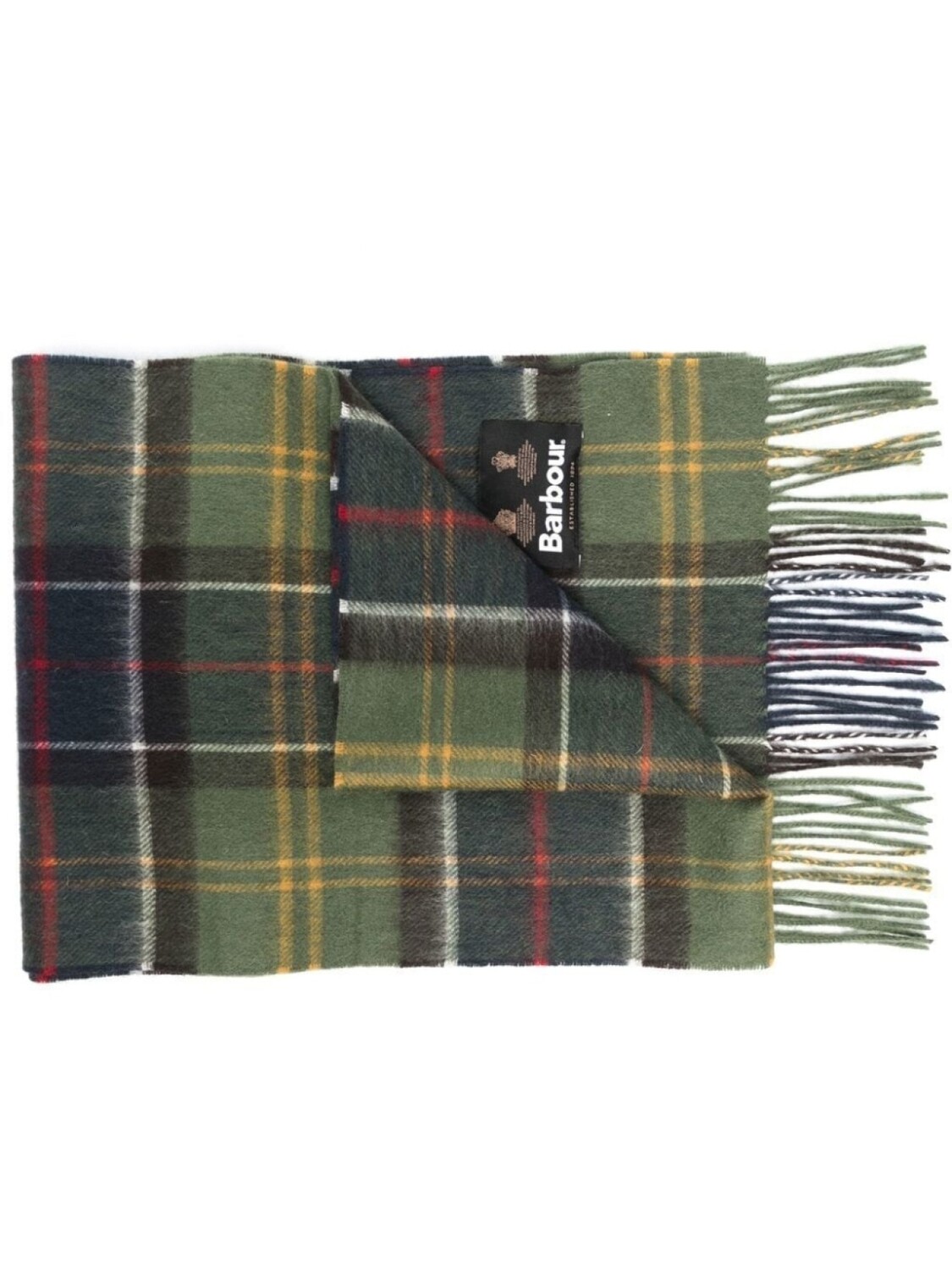 

Barbour клетчатый шарф с нашивкой-логотипом, зеленый