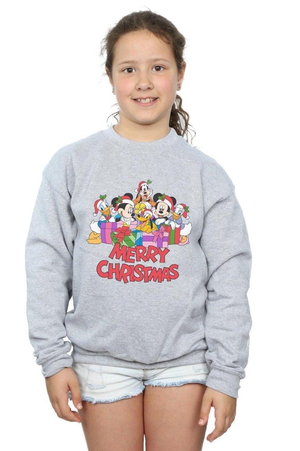 цена Рождественский свитшот с Микки Маусом и друзьями Disney, серый