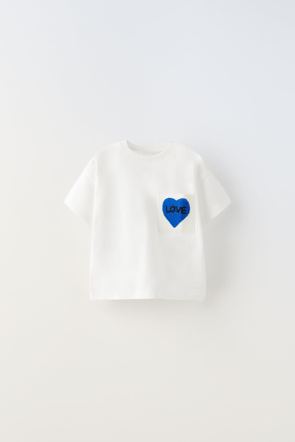 

Футболка с украшениями крючком Zara, голубоватый
