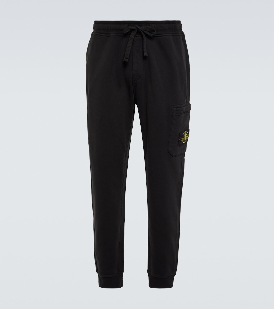 

Хлопковые спортивные штаны Stone Island, черный