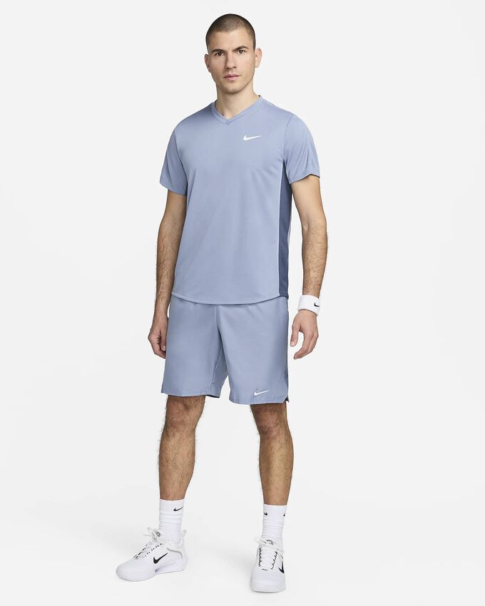 Теннисная футболка Nike, синий теннисная футболка nike силуэт прямой размер s синий
