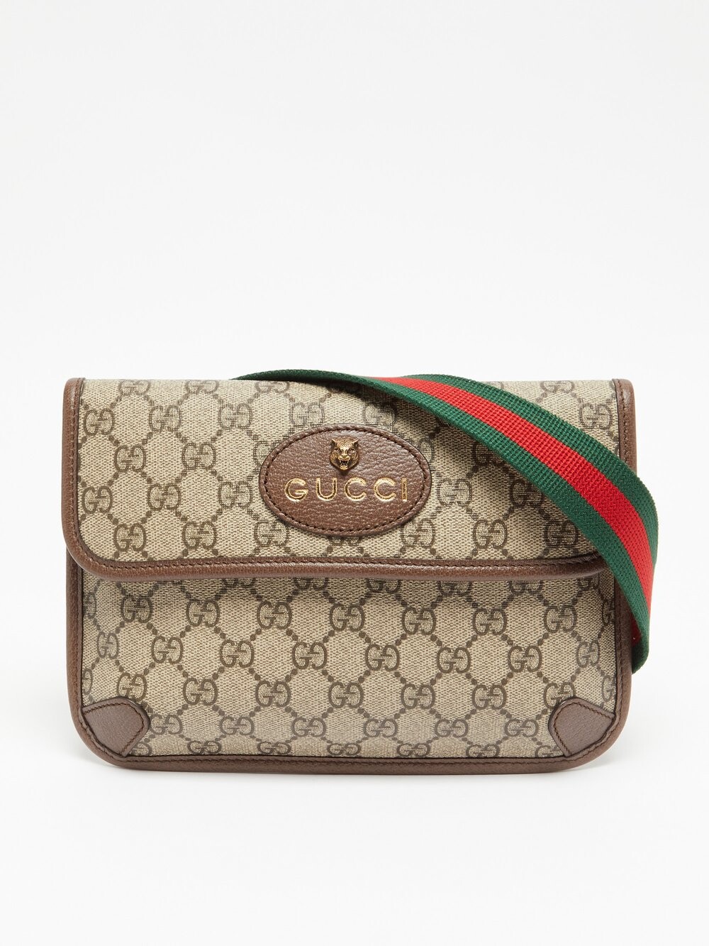 

Сумка на плечо из холщовой ткани с жаккардовым покрытием gg Gucci, коричневый