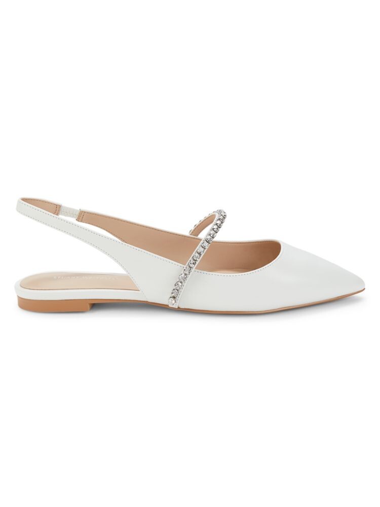 

Кожаные балетки с открытой пяткой Crystalline Stuart Weitzman, белый