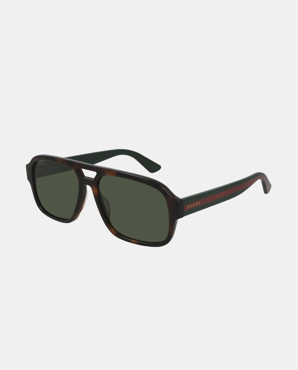 Коричневые овальные солнцезащитные очки из ацетата Gucci, коричневый
