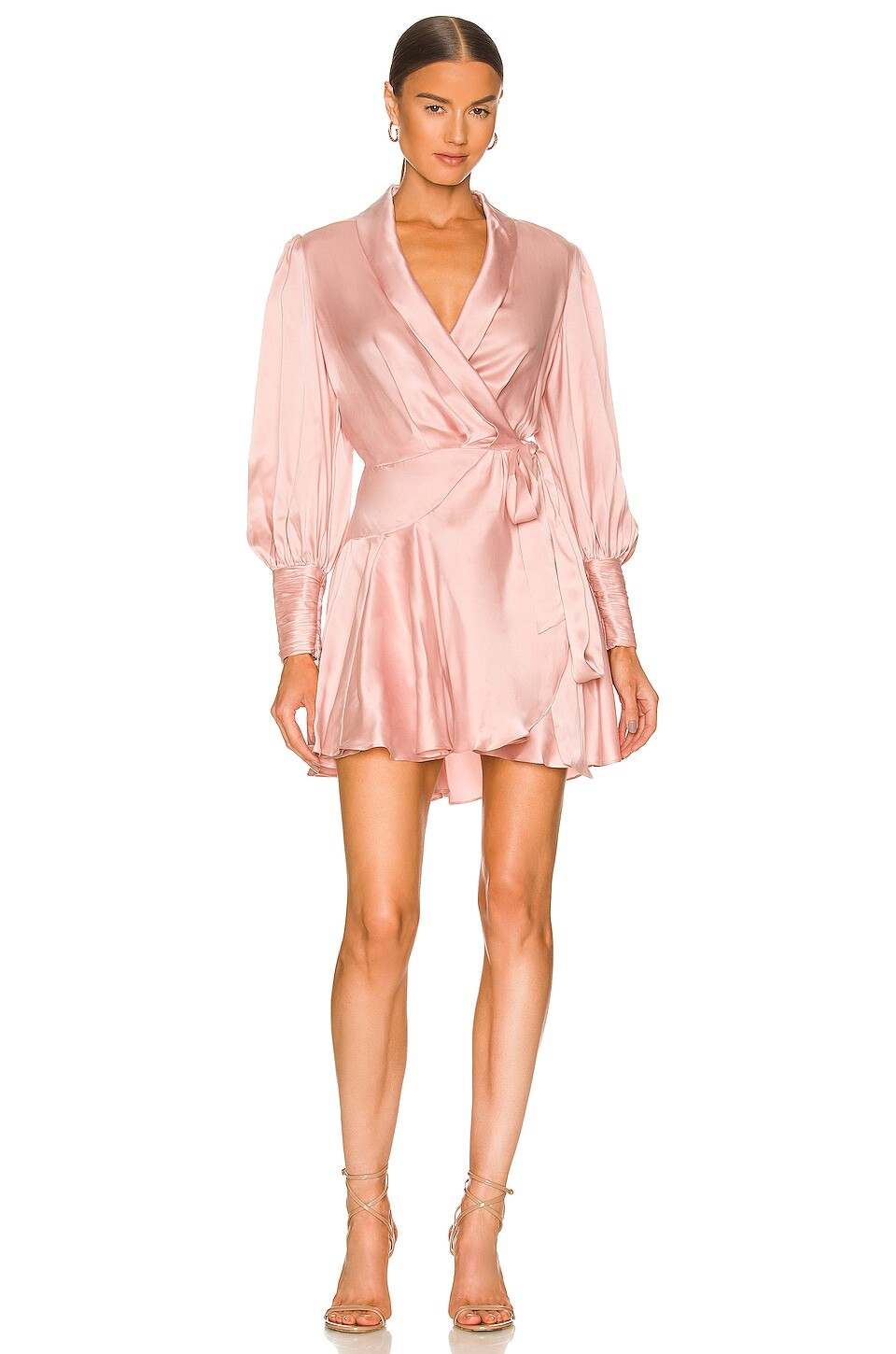 

Платье мини Zimmermann Silk Wrap, цвет Blush