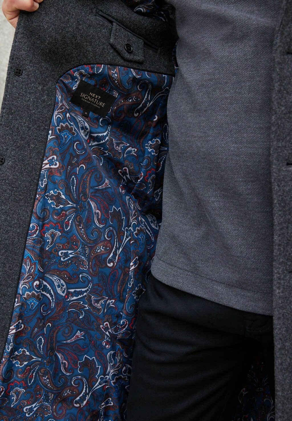 

Пальто классическое SIGNATURE ITALIAN RICH EPSOM Next, цвет grey