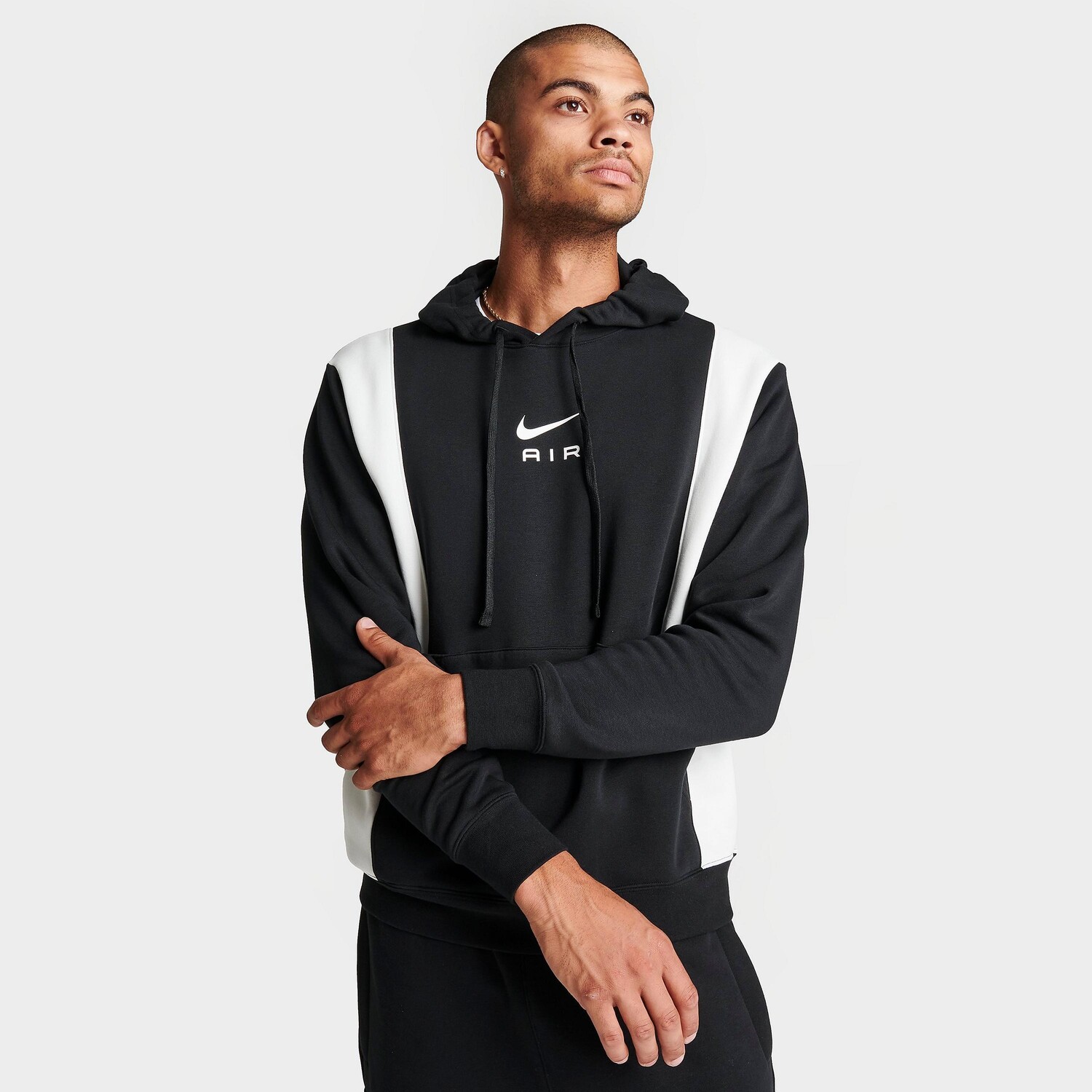 

Мужской флисовый пуловер с капюшоном Nike Air Retro Swoosh, черный