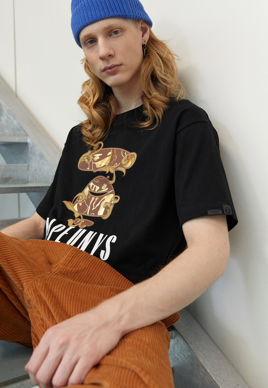 

Футболка с принтом AAPE By A Bathing Ape, черный